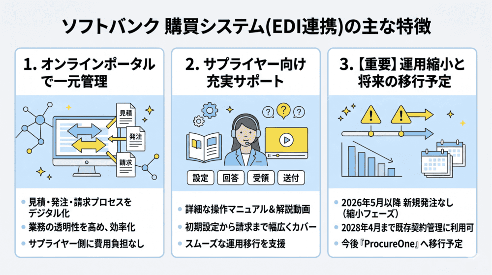 ソフトバンクの購買システム（EDI連携）の特徴