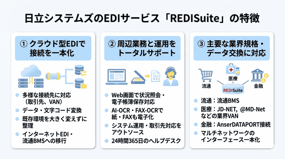 日立システムズのEDIサービスの特徴
