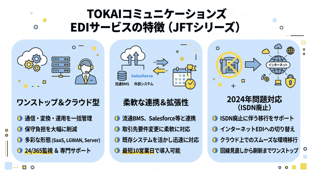TOKAIコミュニケーションズのEDIサービスの特徴